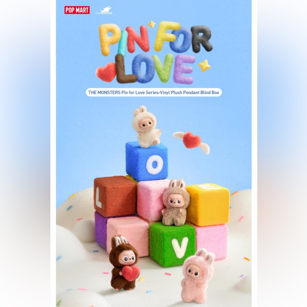 BNIB Popmart Pin For Love Labubu 
bag charm